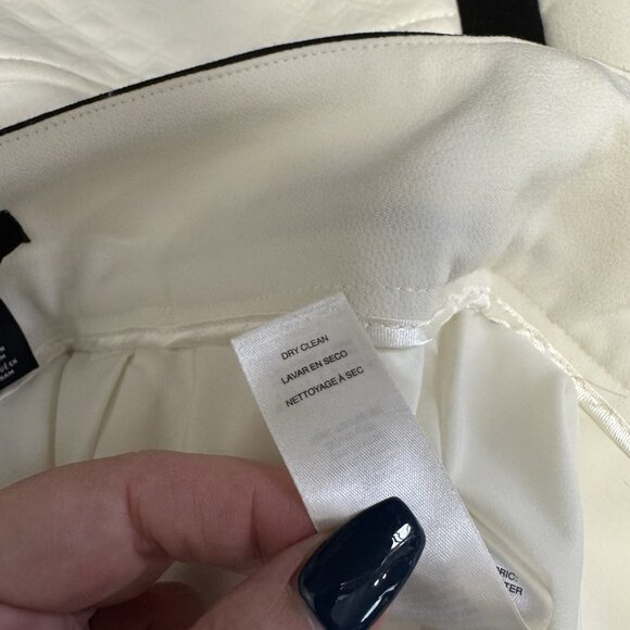 WHBM White House Black Market Skirt 12 Cream Black Quilted Jersey Knit Pencil - Picture 8 of 9